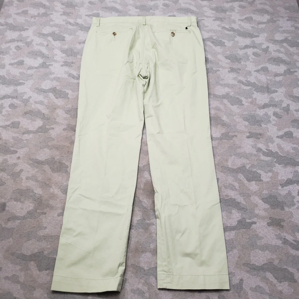 Polo Ralph Lauren Pants Mens 43x32 Green Stretch Straight Fit Pockets Chino